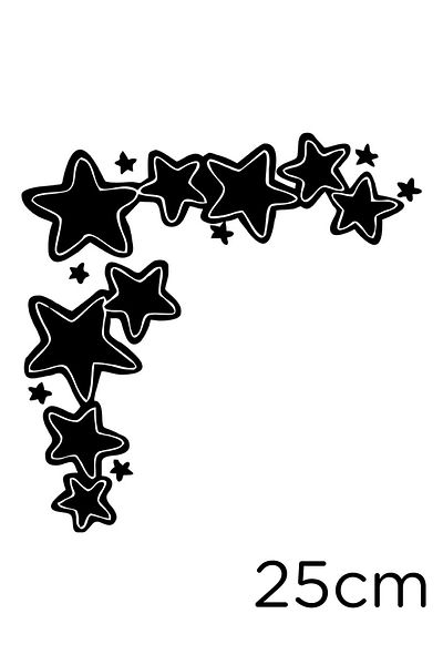 New Jargon Autocolant Etichetă Little Big Stars 25cm - Negru