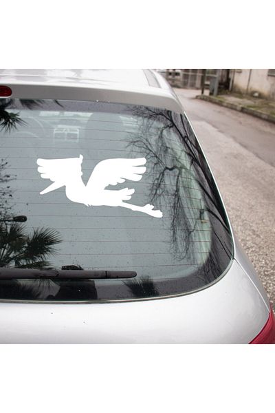New Jargon Lipire rapidă autocolant Barza zburătoare 25cm - Alb