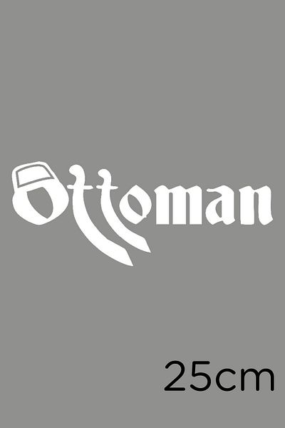 New Jargon Autocolant de scriere otomană scris în formă de sabie și Fes 25cm - alb