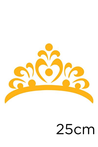 New Jargon Flower Pattern Shaped Princess Crown Sticker Paste 25cm - Yellow
