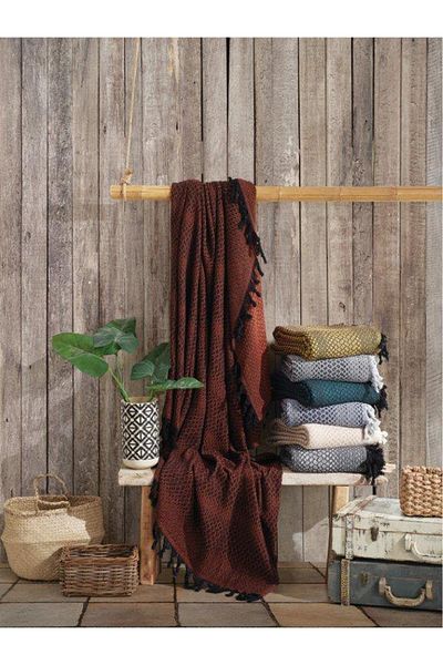 Cotton Box بيكيه مزدوج مهدب 200 × 235 بلاط أسود