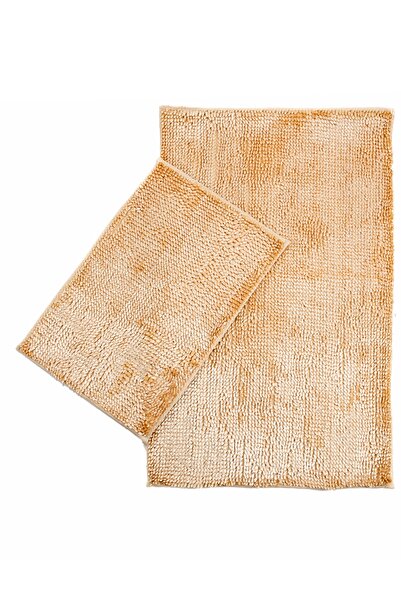 GizHome Solino Microfiber Yıkanabilen Halı Klozet Takımı Krem 2li