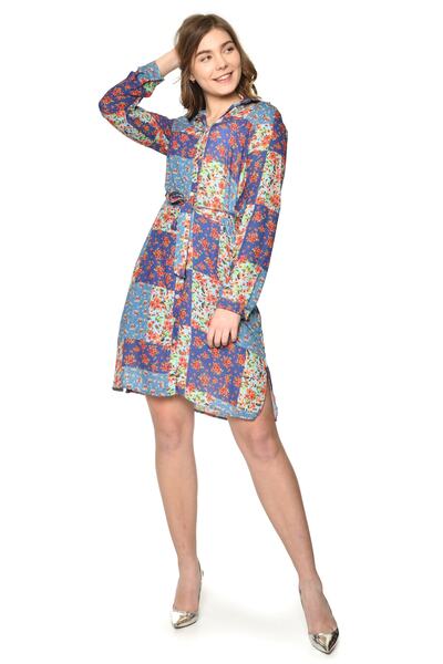 Pitti Women's Blue Patterned Dress 51065