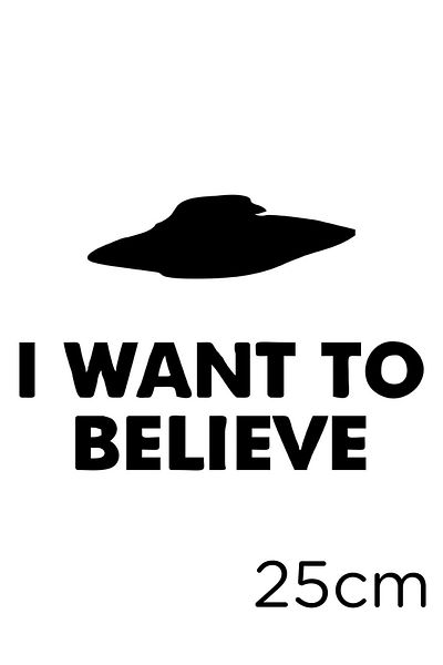 New Jargon I Want To Believe Text Autocolant Lipire 25cm - Negru
