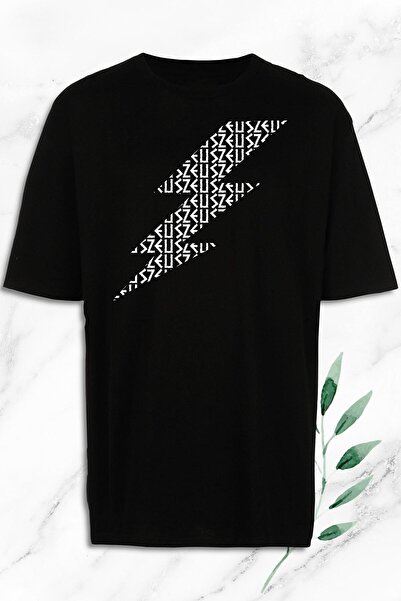 HobyUsa Μαύρο Oversize Mythology Sculpture Zeus printed T-shirt