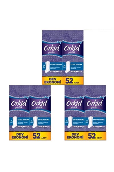 Orkid Extra Koruma Uzun Günlük Ped 52 Adet x 3