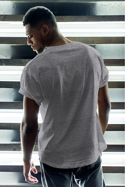 HobyUsa Ανδρικό μπλουζάκι σε γκρι Oversize