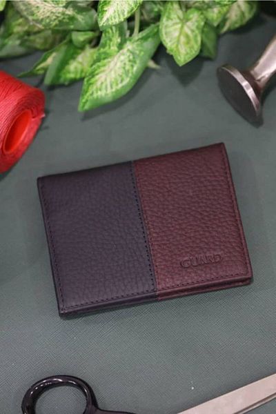 GUARD Matte Burgundy/black Leather Men's Wallet