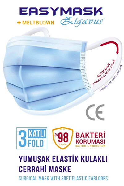 Zigavus Meltblown Elastik Kulak 50'li Yeni Nesil Maske (5x10)