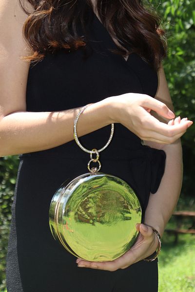 weem bag Βραχιόλι Light Gold Mirror Βραδινό Φόρεμα Τσάντα