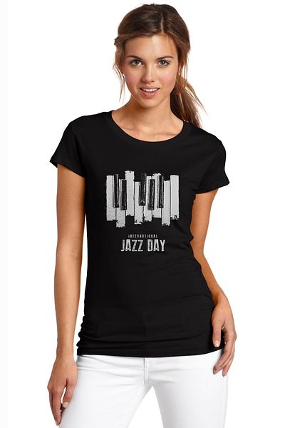 QIVI Ziua Internațională a Jazzului Tricou Tricou Tricou Tricou Tricou Tricou Negru Imprimat pentru Pian