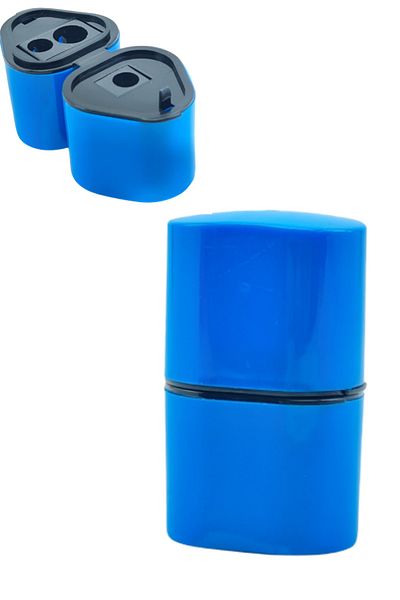 TGB 3 Pieces Luxury Pencil Sharpener with Tank Pencil Sharpener Wooden Pencil Opener Blue