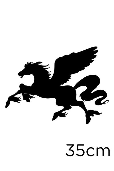 New Jargon Autocolant Cal Pegasusus Cal Zburător înaripat Lipire 35cm - Negru