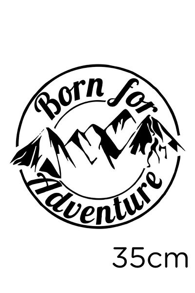 New Jargon Autocolant Born Of Adventure Inscripție Varis pentru Aventura 35cm - Negru