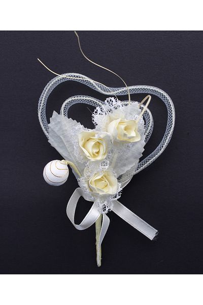 Lora Wedding Κιτ λουλουδιών 13cm Κρέμα Χρώμα 12 Τμ