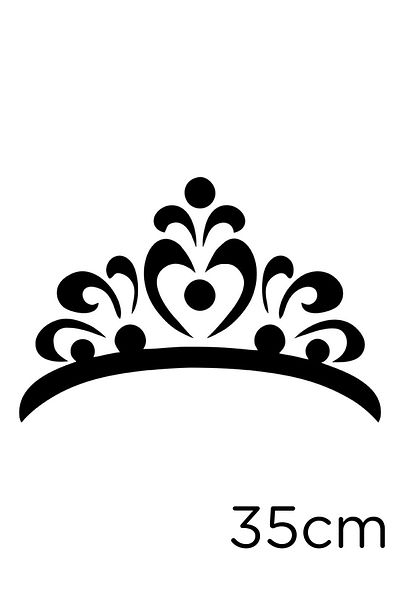 New Jargon Flower Pattern Shaped Princess Crown Sticker Pasting 35cm - Black