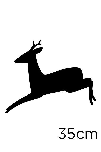 New Jargon Autocolant Jumping Deer 35cm pentru Vehicul și Perete - Negru