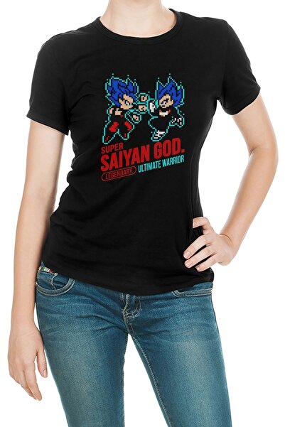 QIVI Anime Dragon Ball Štampano Crna Ženska Pleteno Majica T-shirt Majica