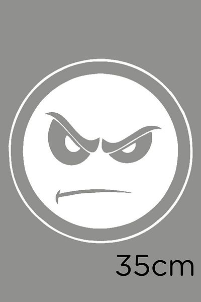 New Jargon Autocolant Emoji într-un cilindru cu aspect dur și tensiune 35 cm - alb