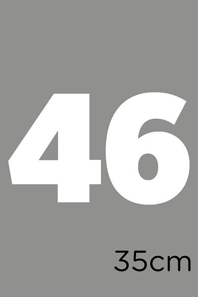 New Jargon Numărul 46 Număr Gravat Număr Etichetă Autocolant Lipire 35cm - Alb
