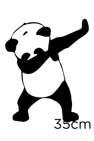 New Jargon Autocolant Panda Dancing Cute Lipire 35cm - Negru