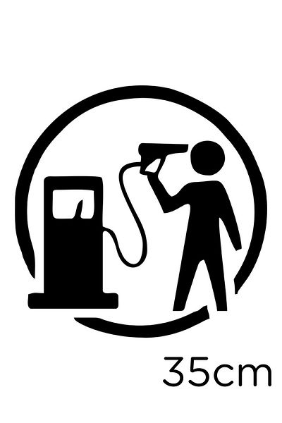 New Jargon Autocolant Suicide With Gas Pump 35cm - Negru