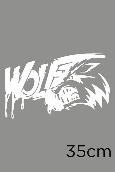 New Jargon Personalitate Bloody Angry Wolf Outsides Decal Autocolant pentru fereastră 35cm - Alb