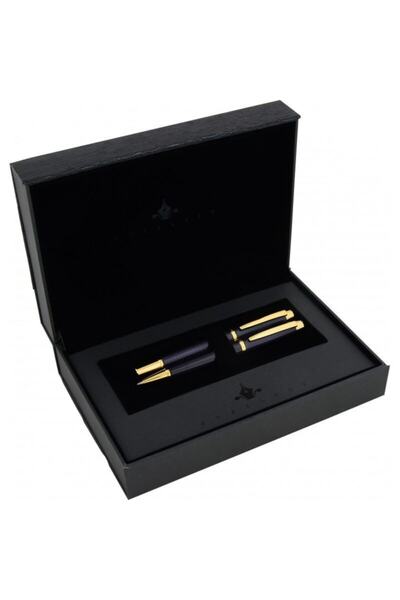 Steelpen World Dolma &tükenmez Kalem Seti Siyah Gold 2712