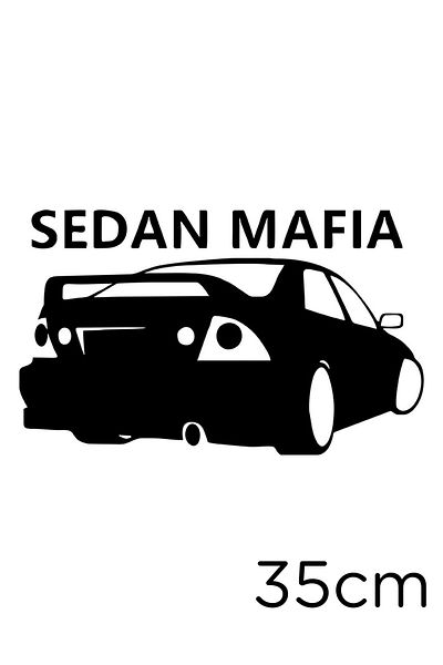 New Jargon Autocolant Sedan Mafia Flat Vehicle Sticker Sticking 35cm - Negru