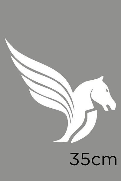 New Jargon Pegasus Cap de cal zburător Autocolant cal mitologie greacă 35cm - alb