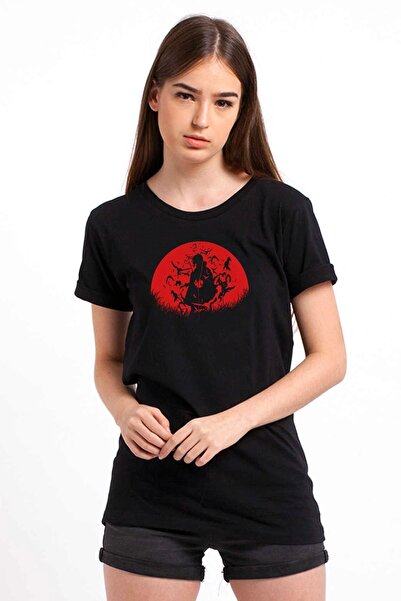 QIVI Uchiha Itachi Štampano crna ženska Pleteno majica