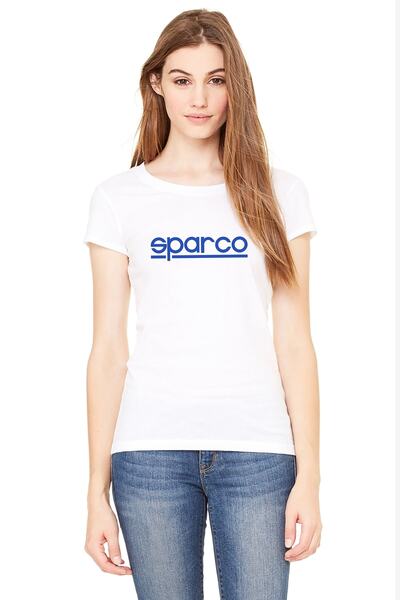 QIVI Sparco logo Štampano bela ženska Pleteno majica