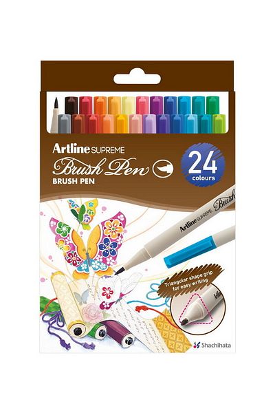 Artlines Supreme Brush Pen Set 24 Pieces