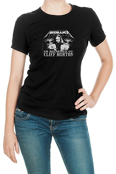 QIVI Metallica For Whom The Bell Tolls εμπριμέ μαύρο γυναικείο πλεκτό μπλουζάκι