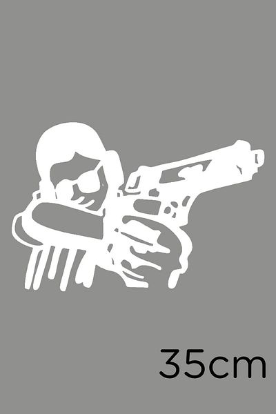 New Jargon Autocolant Ready Man Shooting a Poligonda 35cm - Alb