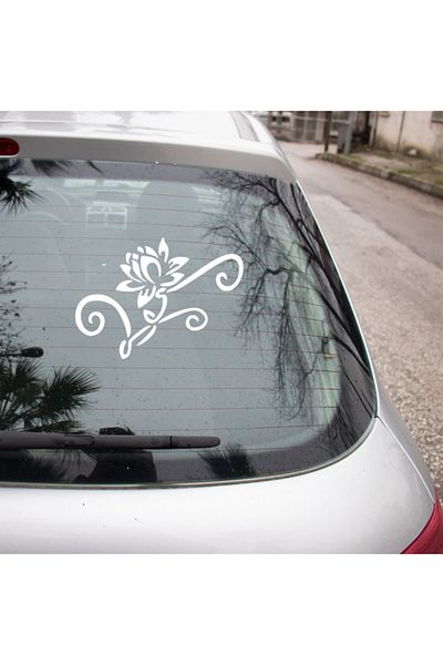 MIGNATIS Autocolant cu flori de nufăr cu frunze mari 45 cm - alb