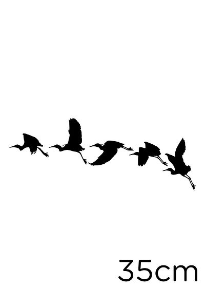 New Jargon Pelicans Flying in Flock Autocolant Lipire 35cm - Negru