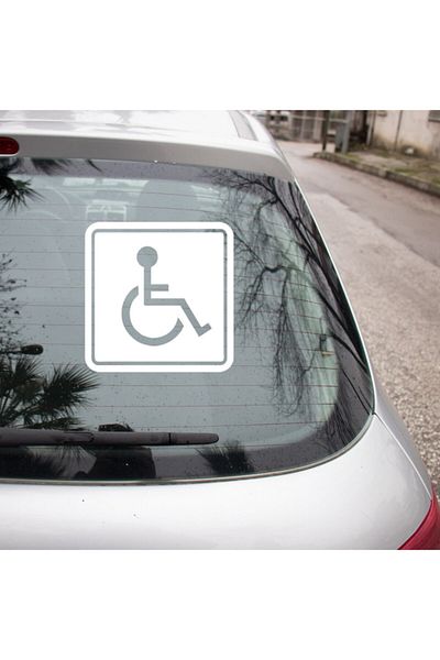 MIGNATIS Autocolant pentru mașină pentru persoane cu dizabilități și pentru femei cu dizabilități 25 cm - alb