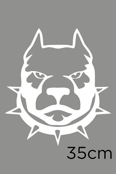 MIGNATIS Autocolant pentru câine Bulldog cu gât 35cm - Alb