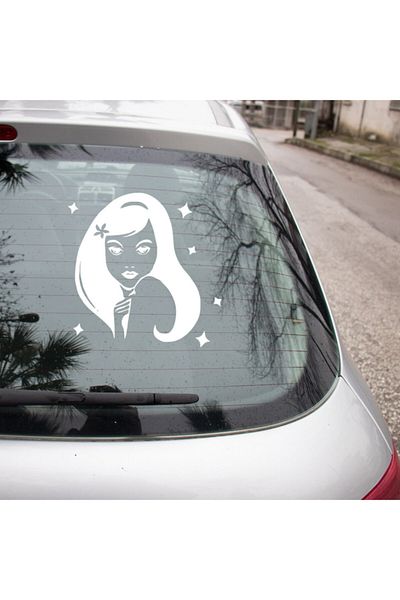 MIGNATIS Autocolant cu fetiță drăguță cu o stea în jurul lipirii 25 cm - alb