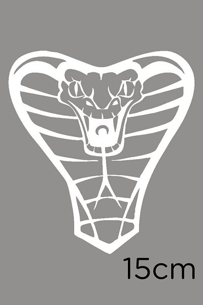 MIGNATIS Autocolant pentru mașină din vinil Bardian Cobra Snake Head 15cm - Alb