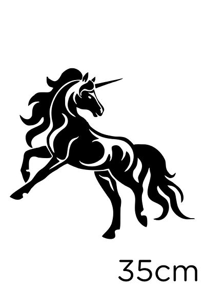 MIGNATIS Autocolant de perete cu lipire unicorn cu picioare în aer 35 cm - negru