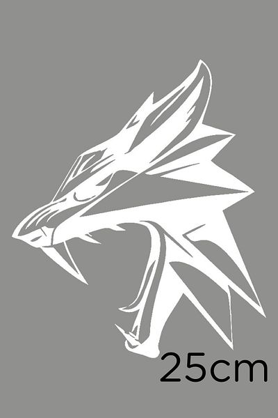 MIGNATIS Autocolant cu vedere laterală Angry Wolf Fox 25cm - Alb