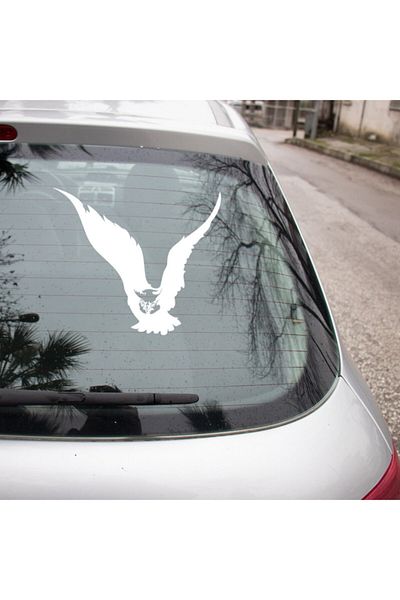 MIGNATIS Autocolant Vultur Observând Vânătoarea Aeriană 35cm - Alb