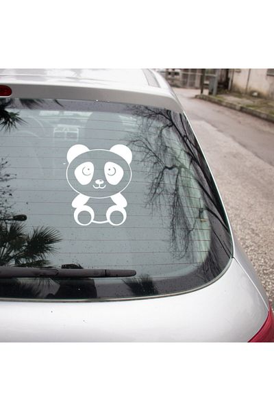 MIGNATIS Autocolant Panda drăguț așteptând așezat 45cm - alb