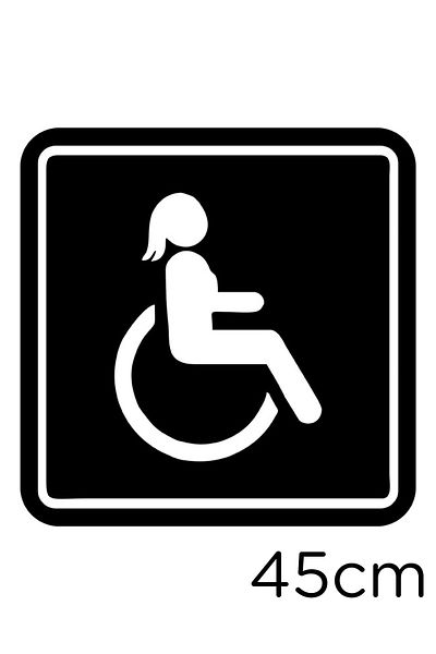 MIGNATIS Autocolant pentru semne pentru mașină pentru persoane cu dizabilități și pentru bărbați cu dizabilități 45 cm - negru