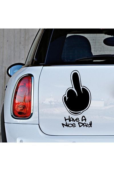 MIGNATIS Autocolant cu text Have A Nice Day Lipire 45cm - Negru