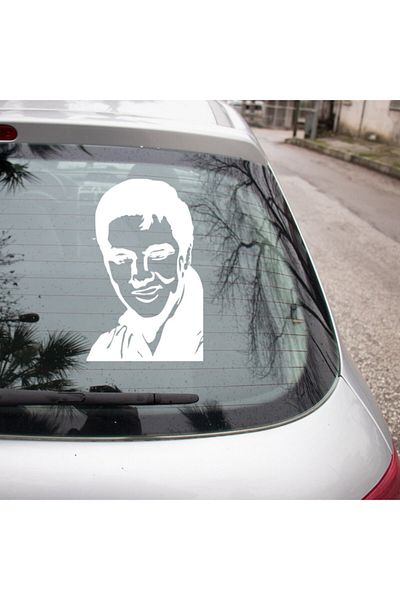 MIGNATIS Autocolant pentru față cu portretul lui Elvis Presley Laughing 45cm - alb