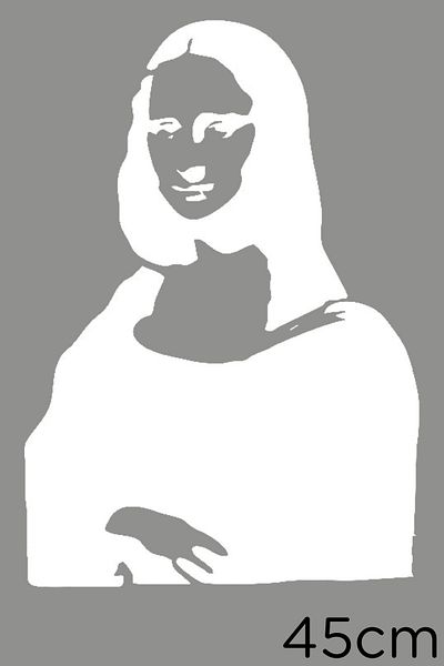 MIGNATIS Autocolant Mona Lisa Portret Vedere laterală 45cm - Alb