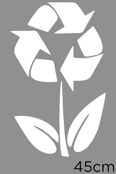 MIGNATIS Reciclare icoană și pastă autocolant cu flori 45 cm - alb